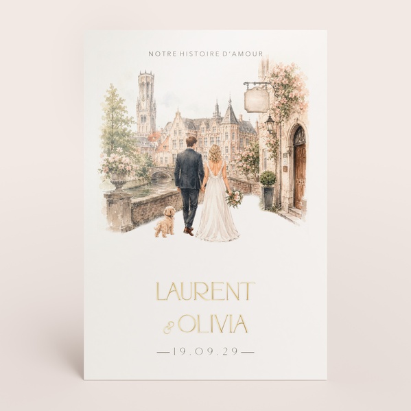 Faire part mariage votre histoire d'amour illustrée TA0110-2600071-02-0