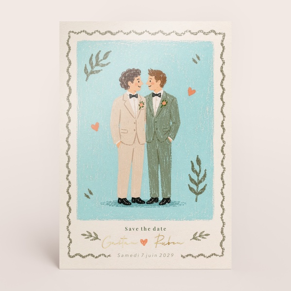 Faire part mariage votre histoire, illustrée autrement TA0110-2600075-02-0