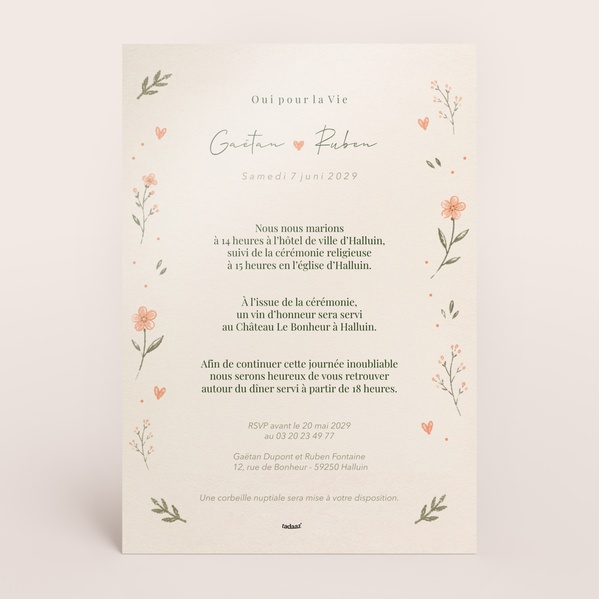 Faire part mariage votre histoire, illustrée autrement TA0110-2600075-02-1