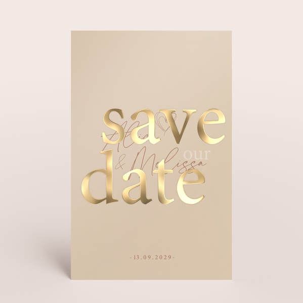 Stijlvolle save the date kaart met jullie namen TA0111-2400008-03-0