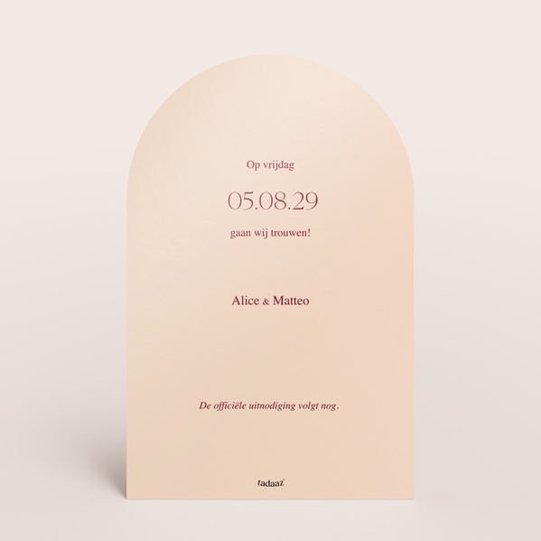 Minimalistische save the date kaart met foto en originele vorm TA0111-2400009-03-1