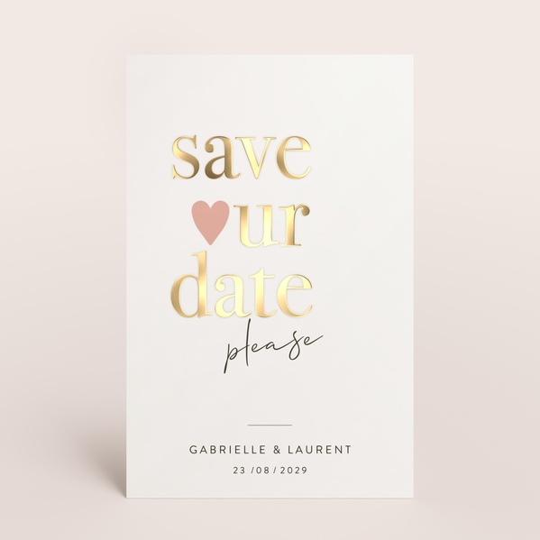 Minimalistische save the date kaart met tekst en namen TA0111-2400011-03-0