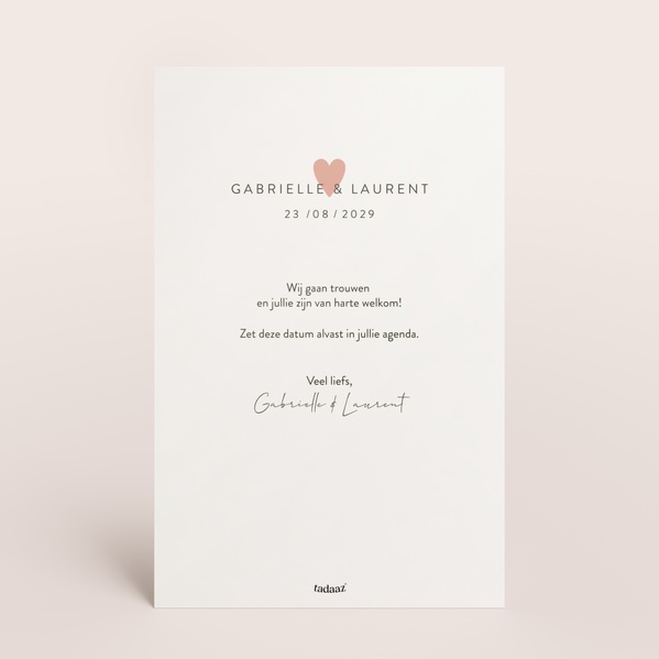 Minimalistische save the date kaart met tekst en namen TA0111-2400011-03-1
