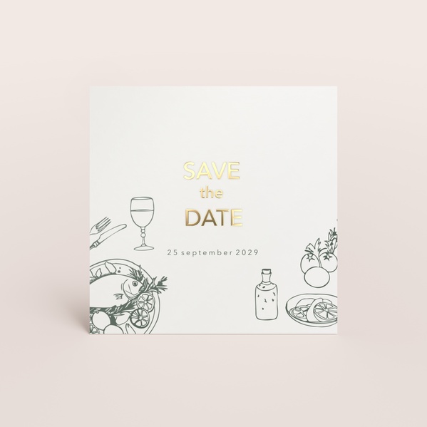 Save the date kaart met illustratie van zuiderse feesttafel TA0111-2400017-03-0