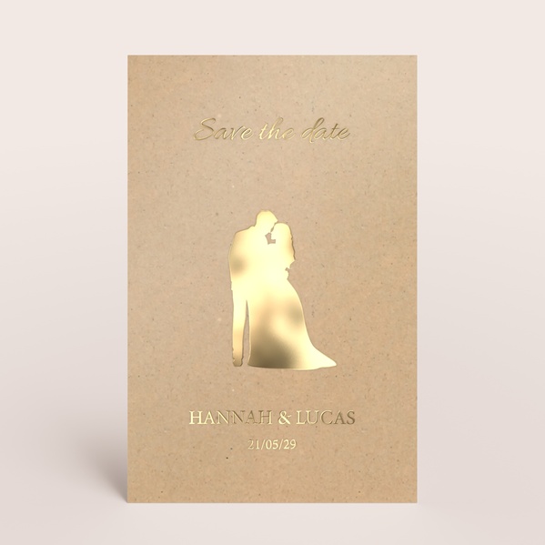 Minimalistische save the date kaart in ecolook met silhouet TA0111-2500007-03-0