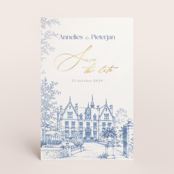 Save the datekaart met AI-illustratie van trouwlocatie TA0111-2600008-03-0
