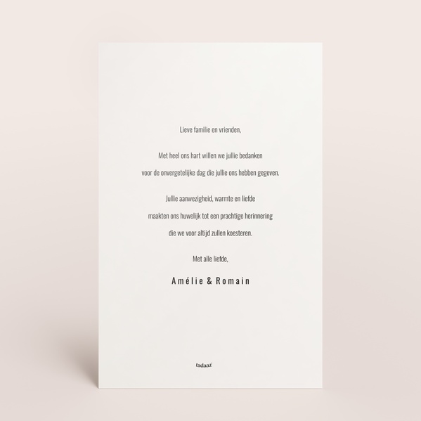 Staande bedankkaart met modern ontwerp en foto TA0117-2600027-03-1