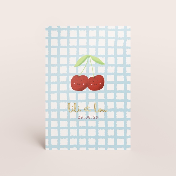 Faire part naissance le temps des cerises jumelles TA05500-2600089-02-0