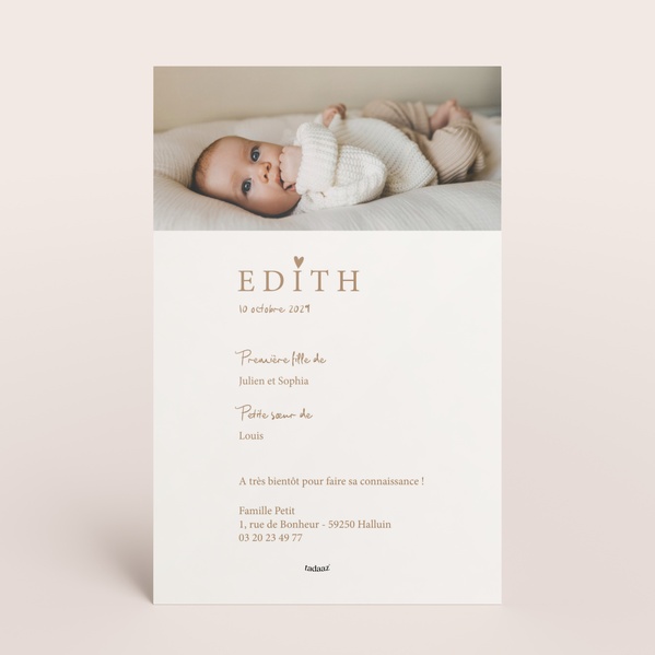 Faire part naissance petit coeur et douce photo TA05500-2600123-02-1
