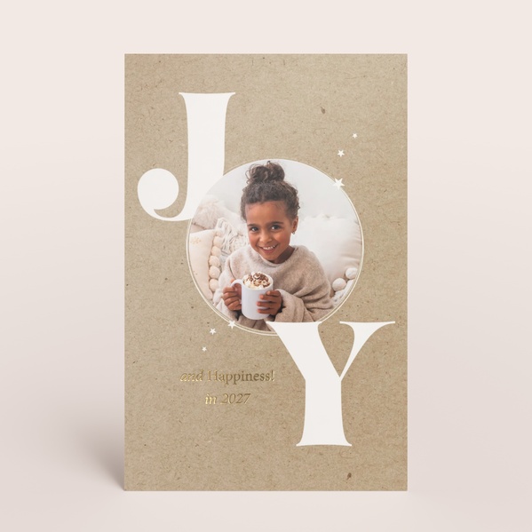 Ecolook nieuwjaarskaart JOY met foto in letter O TA1188-2600024-03-0