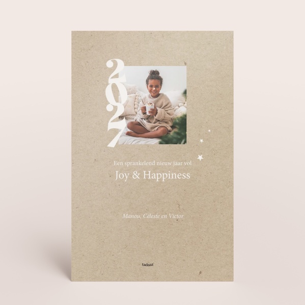 Ecolook nieuwjaarskaart JOY met foto in letter O TA1188-2600024-03-1