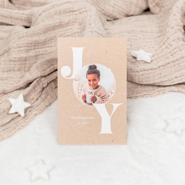 Ecolook nieuwjaarskaart JOY met foto in letter O TA1188-2600024-03-101