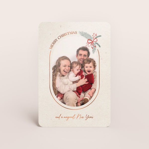 Staande kerstkaart met ovale foto en kerstelementjes TA1188-2600028-03-0