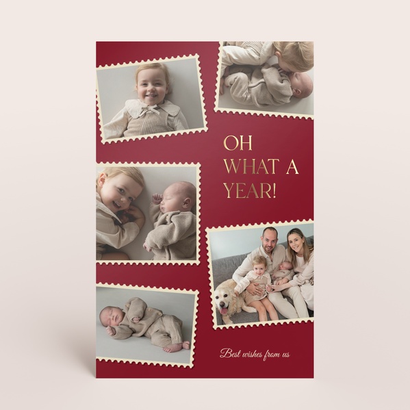 Originele kerstkaart met foto's in postzegellook TA1188-2600075-03-0