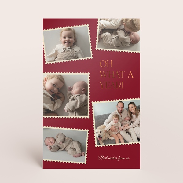 Originele kerstkaart met foto's in postzegellook TA1188-2600075-03-0