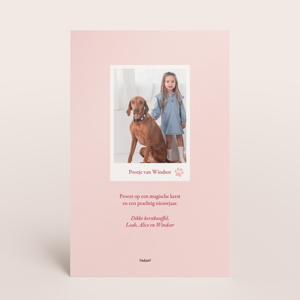 Hippe kerstkaart met roze streepjes en foto TA1188-2600081-03-1