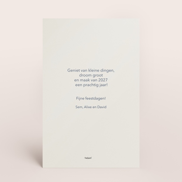 Blauwe kerstkaart met postzegeldesign, foto en goudfolie TA1188-2600084-03-1