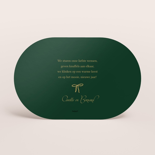 Elegante kerstkaart met groene ruitjes en goudfolie tekst TA1188-2600135-03-1