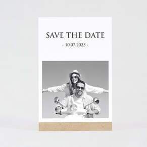 Save the date mariage nature noir et blanc