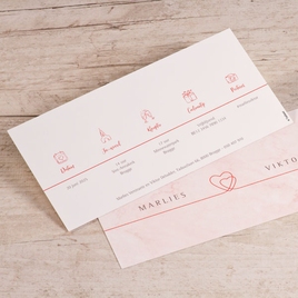 langwerpige trouwkaart met lichtroze marmer TA0110-1900008-03 2