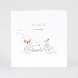 leuke trouwkaart tandem fiets en trouwboeket TA0110-1900057-03 1