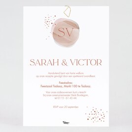moderne trouwkaart met abstract motief en rosefolie TA0110-2000137-03 2