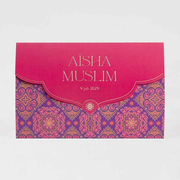 kleurrijke arabische trouwkaart met foliedruk TA0110-2100019-03 1