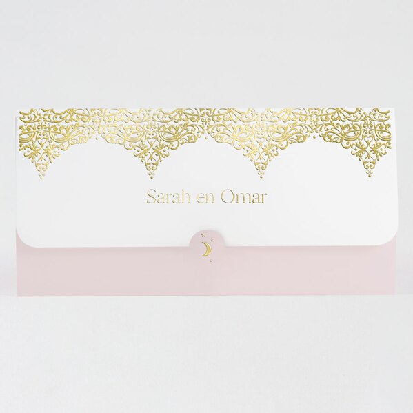 arabische trouwkaart met barokmotief in goudfolie TA0110-2100022-03 1