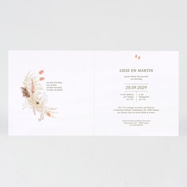 stijlvolle bohemian trouwkaart met goudfolie en droogbloemen TA0110-2100027-03 2