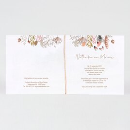 boho trouwkaart met bloemen en pluimpje TA0110-2200001-03 2