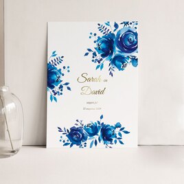 unieke trouwkaart met blauwe bloemen en goudfolie TA0110-2200004-03 1