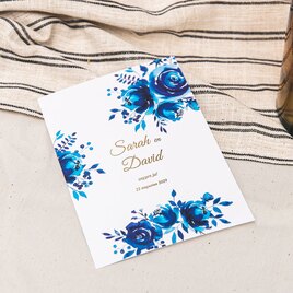 unieke trouwkaart met blauwe bloemen en goudfolie TA0110-2200004-03 3
