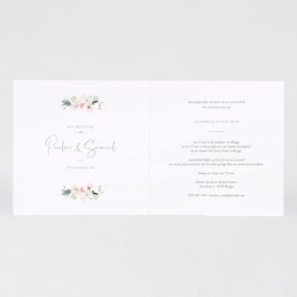 trouwkaart met bloemen en rosefolie TA0110-2200043-03 2