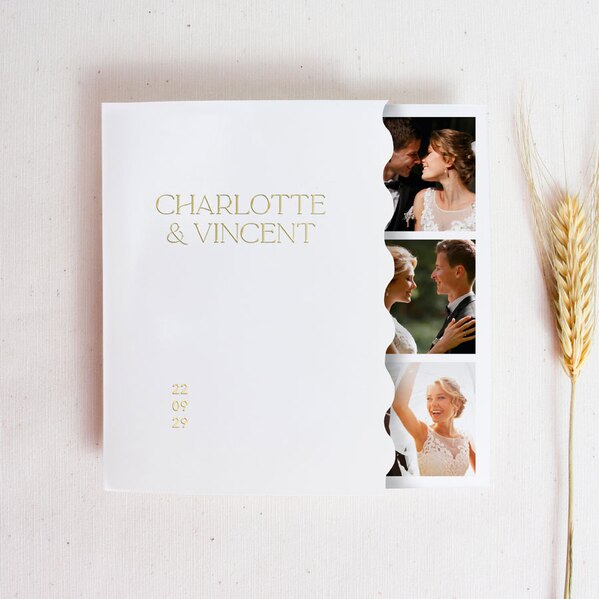 stijlvolle trouwkaart met gegolfde rand en goudfolie TA0110-2200057-03 1