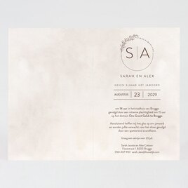 unieke trouwkaart met rosefolie en schaduw TA0110-2200063-03 2