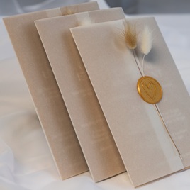luxe trouwkaart met gouden lakzegel en wikkel van kalkpapier TA0110-2300007-03 3