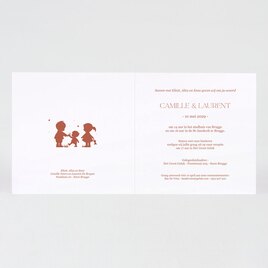 stijlvolle trouwkaart met silhouet van kindjes in folie TA0110-2300049-03 2