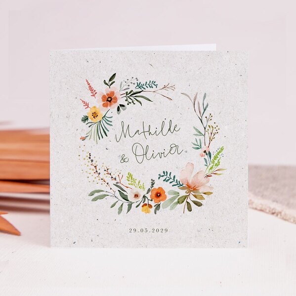 romantische trouwkaart natuurpapier met bloemenkrans TA0110-2300057-03 1