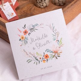 romantische trouwkaart natuurpapier met bloemenkrans TA0110-2300057-03 3