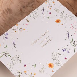 romantische a5 trouwkaart met bloemen en goudfolie TA0110-2300058-03 3
