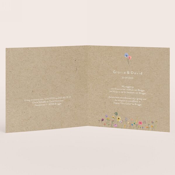 romantische trouwkaart ecolook met foto en bloemenkrans TA0110-2400048-03 2