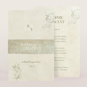 Faire part mariage baroque arabesques raffinées