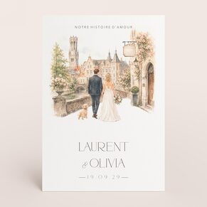 Faire part mariage votre histoire d'amour illustrée