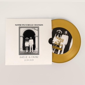 Faire part mariage disque vinyle rétro