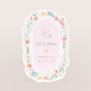 Faire part mariage contours découpés floral et omance