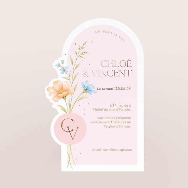 faire part mariage arrondi floral et romance TA0110-2600091-02 1
