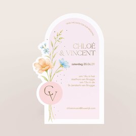 originele trouwkaart met bloemen goudfolie en originele vorm TA0110-2600091-03 1
