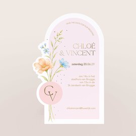 originele trouwkaart met bloemen goudfolie en originele vorm TA0110-2600091-03 1