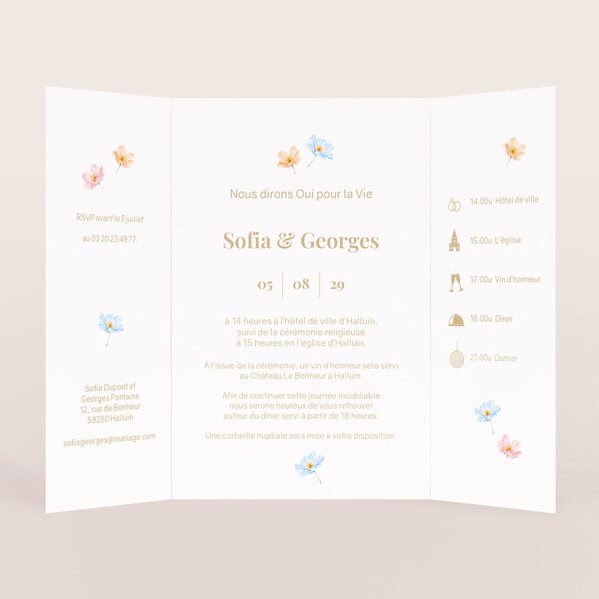 faire part mariage pochette floral et romance TA0110-2600092-02 2