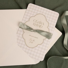 faire part mariage vichy et ruban satine TA0110-2600093-02 3